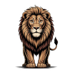 Obraz premium Majestic lion portrait isolated on transparent background