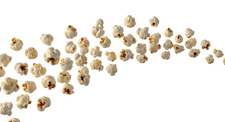 Delicious Flying Popcorn Kernels Bursting with Fun and Irresistible Flavor