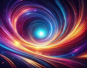 Obraz premium vibrant cosmic spiral with dynamic light streams radiating from a central core