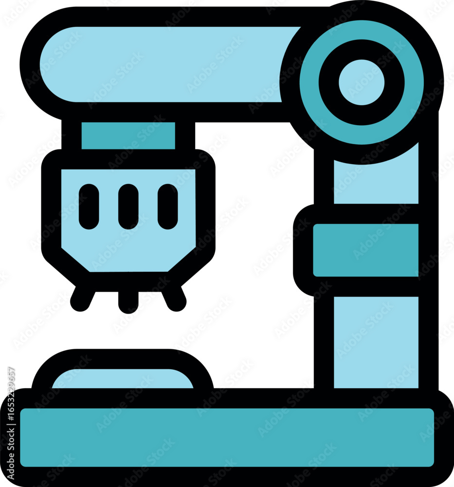 Poster robotic arm performing automated tasks in manufacturing process, enhancing efficiency and precision