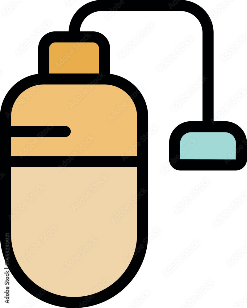 Poster wired computer mouse connected to desktop pc, providing precise control and seamless navigation for 
