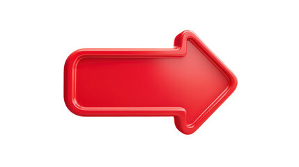 3d red arrow sign isolated on white or transparent png