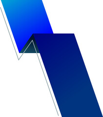 Abstract blue geometric arrow shape with gradient design for modern business background, professional logo inspiration, and creative presentation template. Abstract Gradient Geometric Background