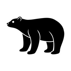 Minimalist Black Bear Illustration A Simple, Bold Design for Nature and Wildlife Enthusiasts