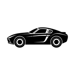 Sleek Silhouette A Classic Black Car Illustration Evokes Speed, Power, and Timeless Design for Automotive Enthusiasts