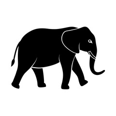 Striking silhouette of a majestic elephant walking gracefully, embodying the strength and serenity of African wildlife, a timeless symbol of nature's beauty and power