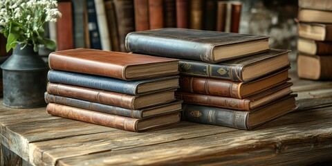 Obraz premium Exploring vintage book collections cozy library warm atmosphere literature aficionados