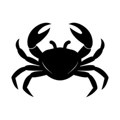 Silhouette of a Crab Simple Vector Graphic with Claws, Legs, and Carapace for Design Projects Featuring Marine Life and Coastal Themes