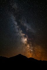 Milky Way above the Pyrenees mountain in France