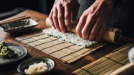 Obraz premium Sushi Master: Crafting the Perfect Roll