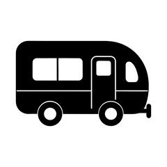 Retro Travel Vintage Campervan Silhouette Illustration for Road Trip Adventures and Nostalgic Designs