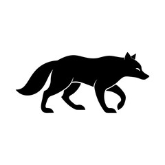 Fox silhouette vector, wild mammal illustration, minimalist animal icon, woodland predator design, nature vector art