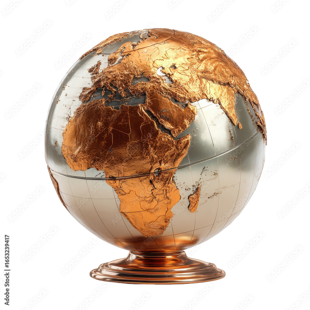 Poster decorative globe displaying a detailed and colorful representation of earth's continents and oceans