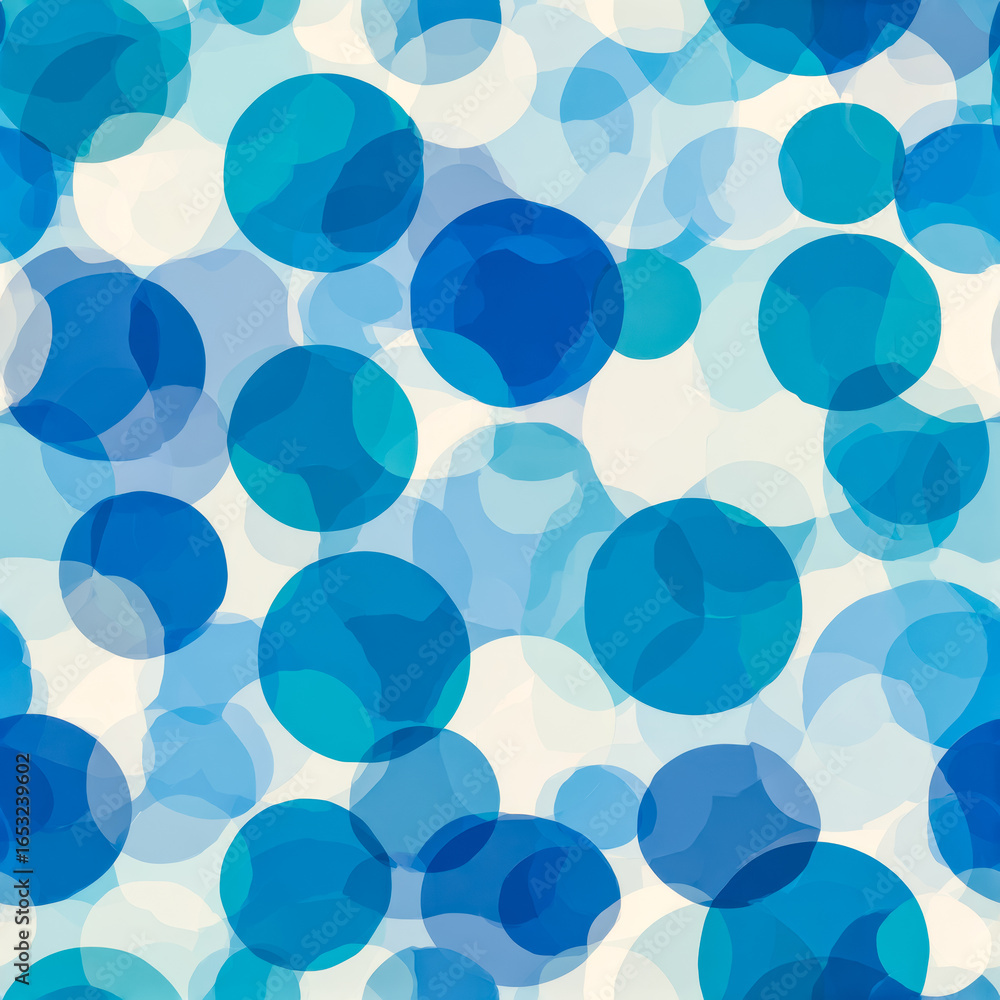 Poster abstract background with overlapping blue and white circular shapes