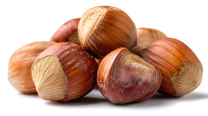 Obraz premium A close-up of a pile of hazelnuts, showcasing their natural brown shells and textured surfaces.