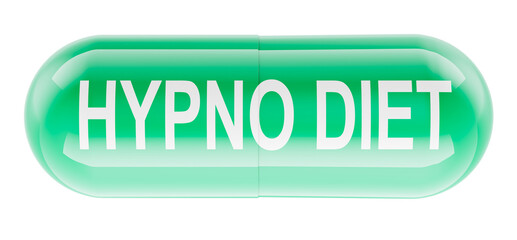 Hypno Diet concept with medical capsule. 3D rendering