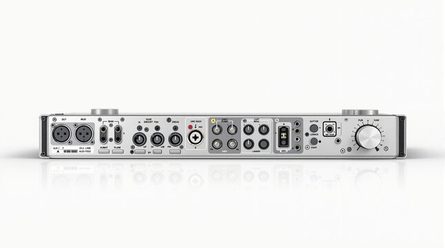 Audio Interface Back Panel: Connectivity and Control