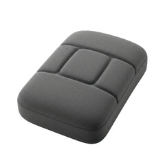 Obraz premium A dark gray cushioned rectangle, featuring a structured, quilted design, provides a comfortable, supportive texture.