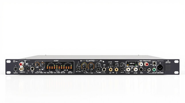 Audio Interface Rear Panel: Connectivity and Studio Equipment