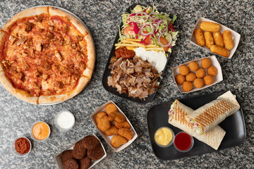 Pizzas, Kebabs, and Fries Visual Banner