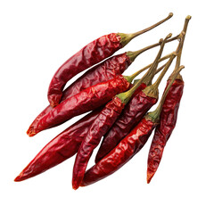 Dried red chili peppers arranged in a bundle showcasing vibrant colors and unique textures
