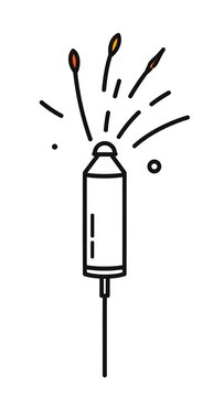 sparkler burning black outline clip art preview