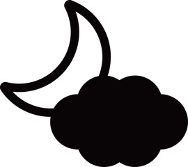 三日月と雲のアイコンイラスト