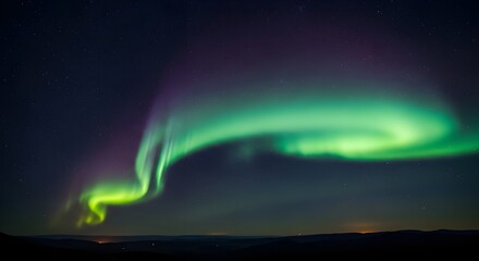 Starry Night Sky with Aurora Borealis Northern Lights