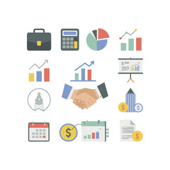 Fototapeta premium Business and finance icons representing growth and success