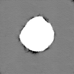 Artistic gray watercolor paper texture with an organic torn hole in the center. High-resolution hand-painted look, perfect for overlays, scrapbooking, digital mockups, and creative compositions.