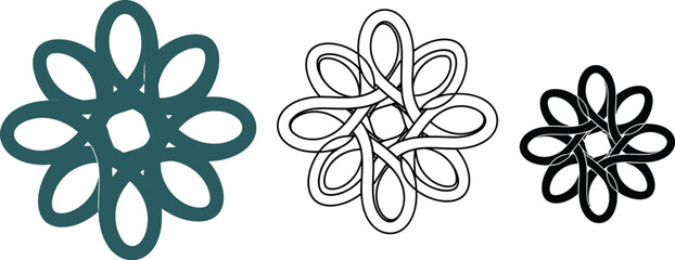 Abstract flower vector design element geometric illustration