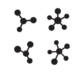 silhouette of a black and white molecule