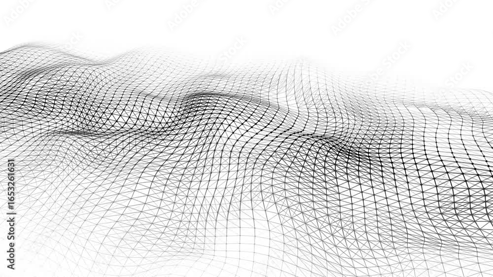 Poster geometric shapes. a wave smoothly dissolving into a light background. 3d rendering.