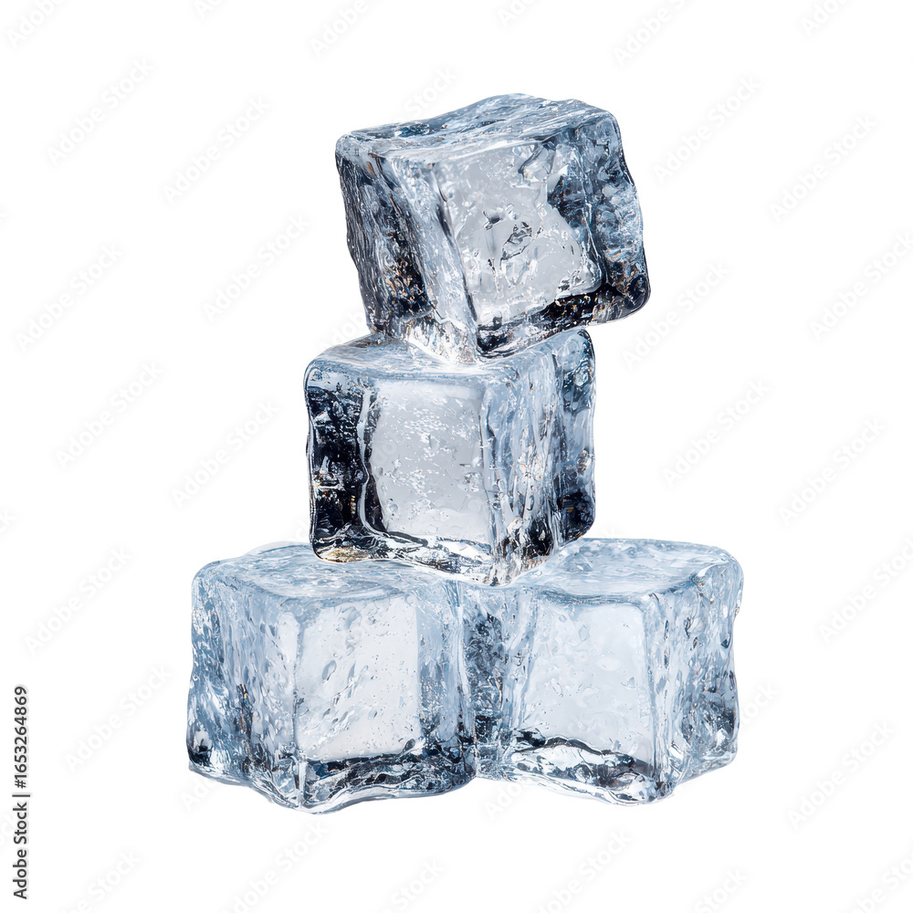 Aufkleber ice cubes stacked on top of each other in a clear and cool arrangement in a bright setting