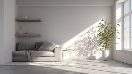 Modern minimalist living room interior design.