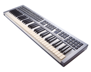 Electronic midi keyboard controller isolated on transparent background