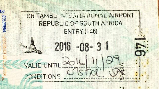 collection of passport stamps and visas 