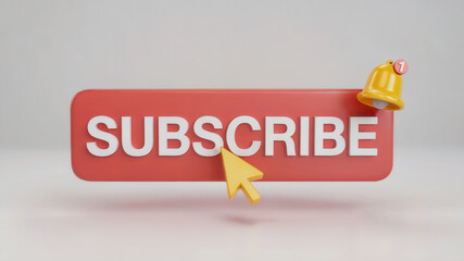 Click to subscribe and never miss an update with this engaging notification bell and cursor design