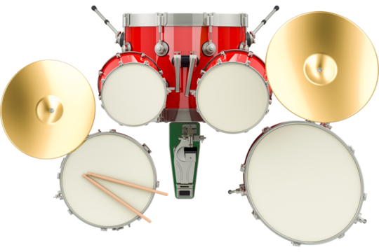 Drum kit, transparent background