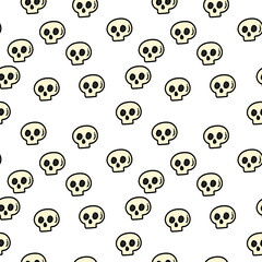 Seamless skull pattern cartoon style for your design