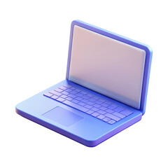3d laptop isolated on transparent background