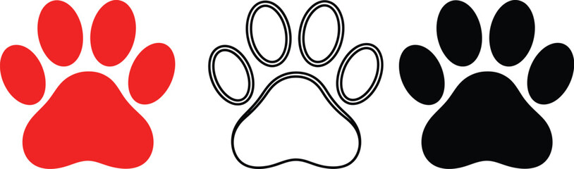 Paw print vector illustration animal foot dog cat pet art