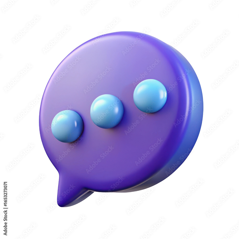 Poster 3d speech bubble with bubbles isolated on transparent background