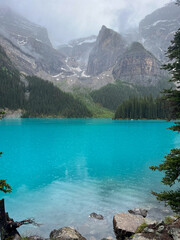 Rain over Moraine Lake turquoise waters, Banff NP, Canada © Sérgio Nogueira