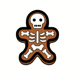 spooky gingerbread skeleton cartoon vector character isolated on white background halloween holiday design