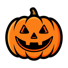 Flat design vector illustration halloween pumpkin jack o lantern isolated white background graphic resource