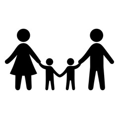 Pictogram representing a family of four, two parents and two children