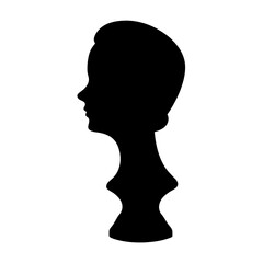 Elegant silhouette of a female bust with artistic and ornamental pedestal
