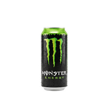 monster energy drink can beverage packshot on white, png