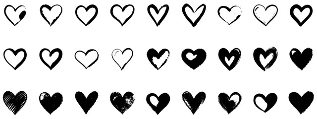 Heart Icon Set in Mixed Styles for UI Design, Infographics, Branding, and Romantic Themed Graphics